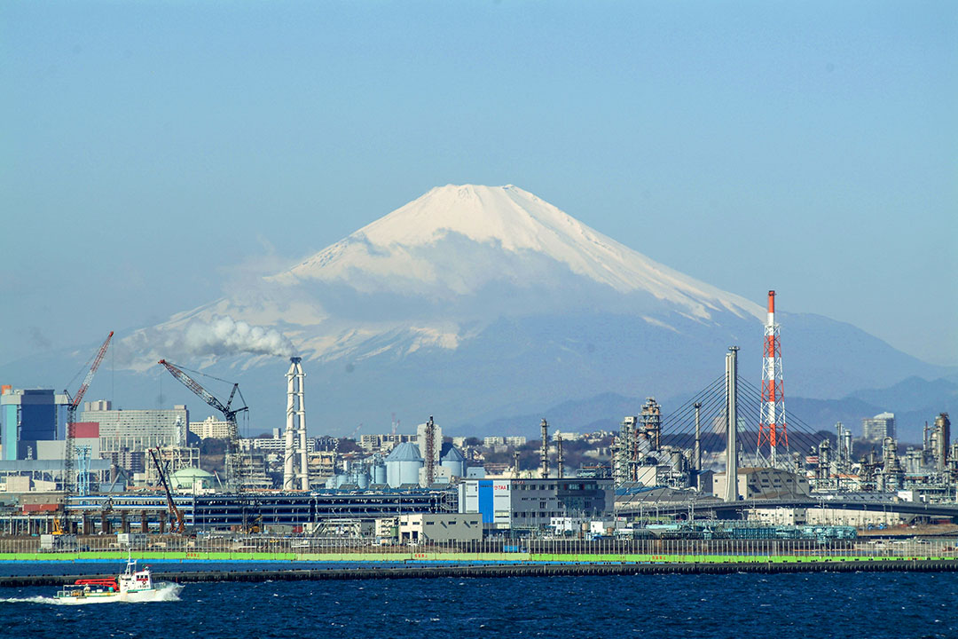 Yokohama, Blick auf den Fujiyama